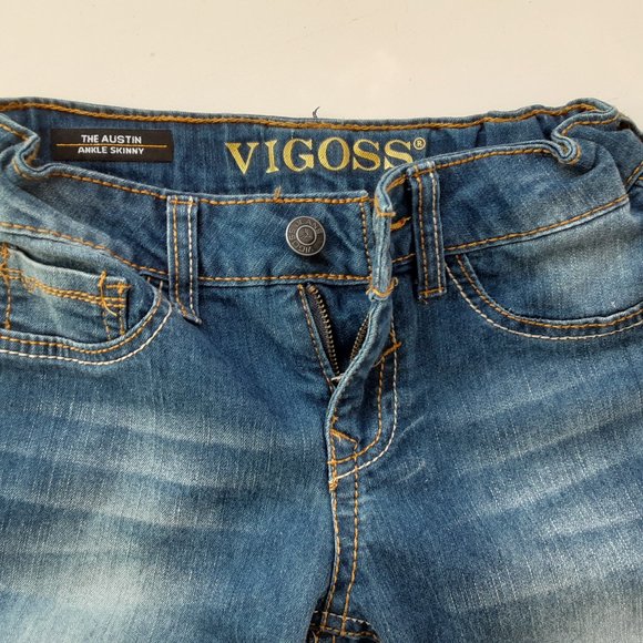 VIGOSS girl’s “Bee Happy” ankle skinny blue jeans (7) - Picture 3 of 9